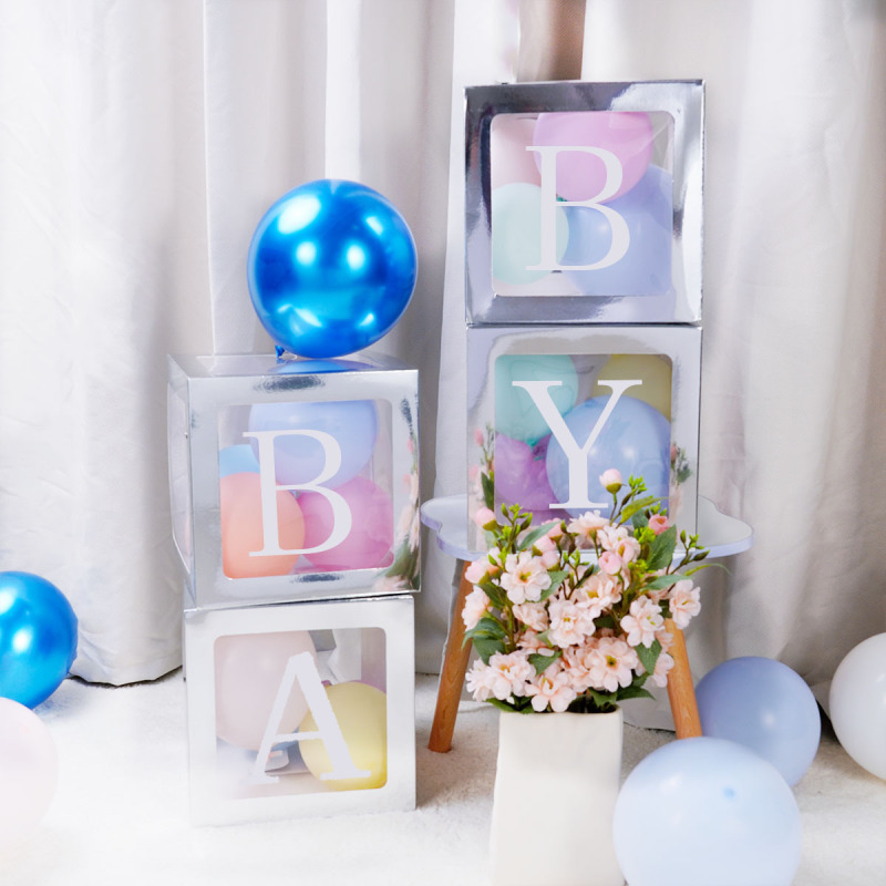ネットで話題の透明風船ボックス カラフルな結婚式 パーティー 告白 誕生日 シーン装飾 デコレーションボックス 文字組み合わせ|undefined