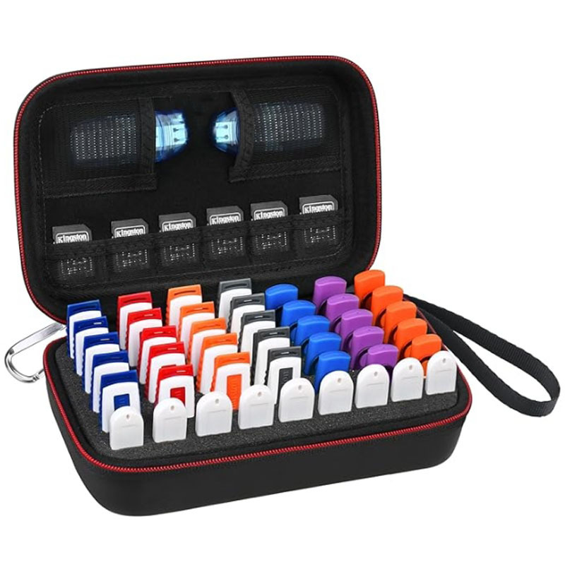 48洞插槽U盘闪存驱动器存储盒适用于SDXC SDHC存储卡记忆棒收纳包