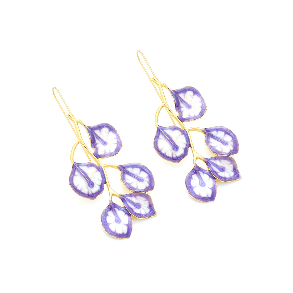 Sweet Leaf Zinc Alloy Enamel Women's Drop Earrings display picture 4