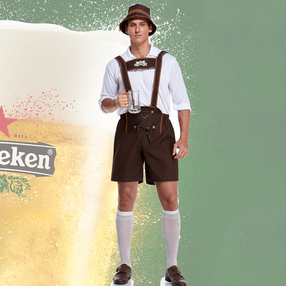 外貿歐美男德國慕尼黑啤酒節服裝襯衫吊帶褲套裝舞台表演服裝男裝