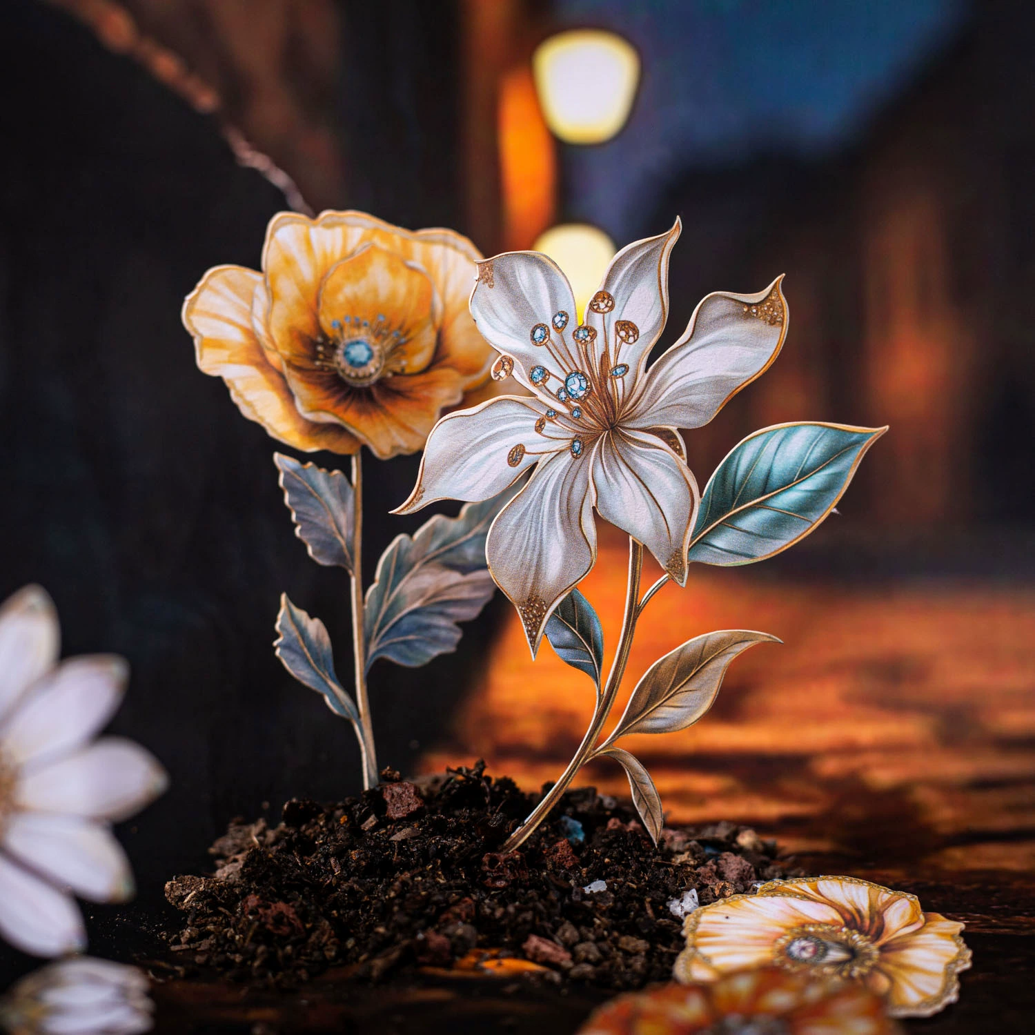 Цветочная фэнтезийная серия жесткая карта наклейки хороший день 15 длинных цветов ручной счет DIY наклейки 6 моделей