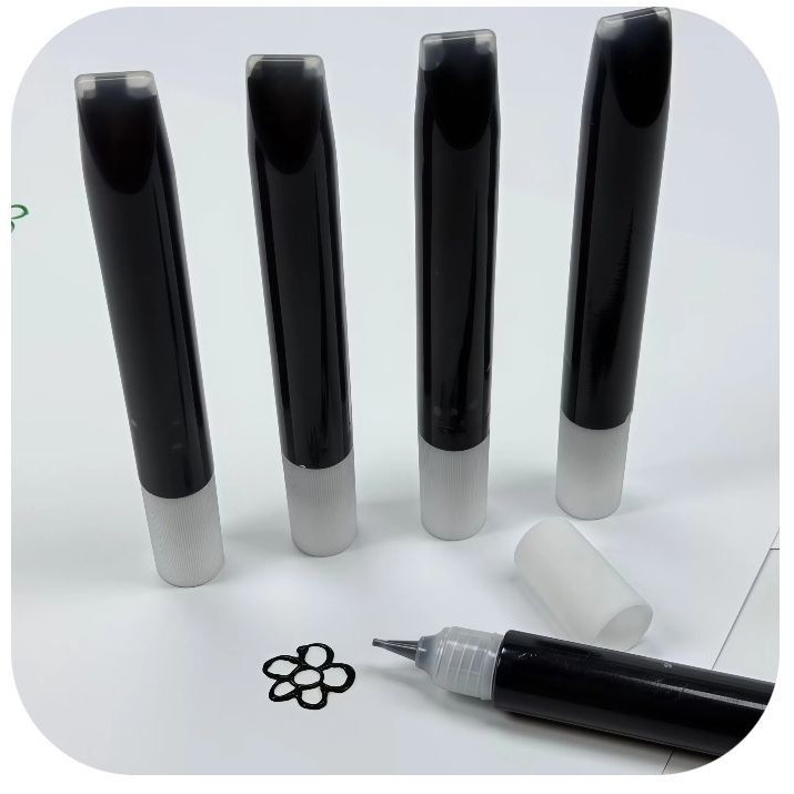 Dorado 3D estereoscópio lápiz di-vidrio pintura dorado y plata lápiz de acrílico transparente lápiz de acrílico impermeable