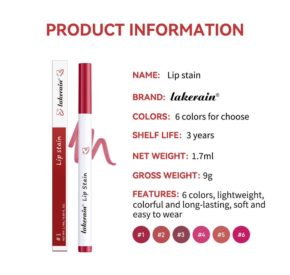 lakerain lip liner pen matte, not easy to stick to the cup, smooth lip liner pen undefined