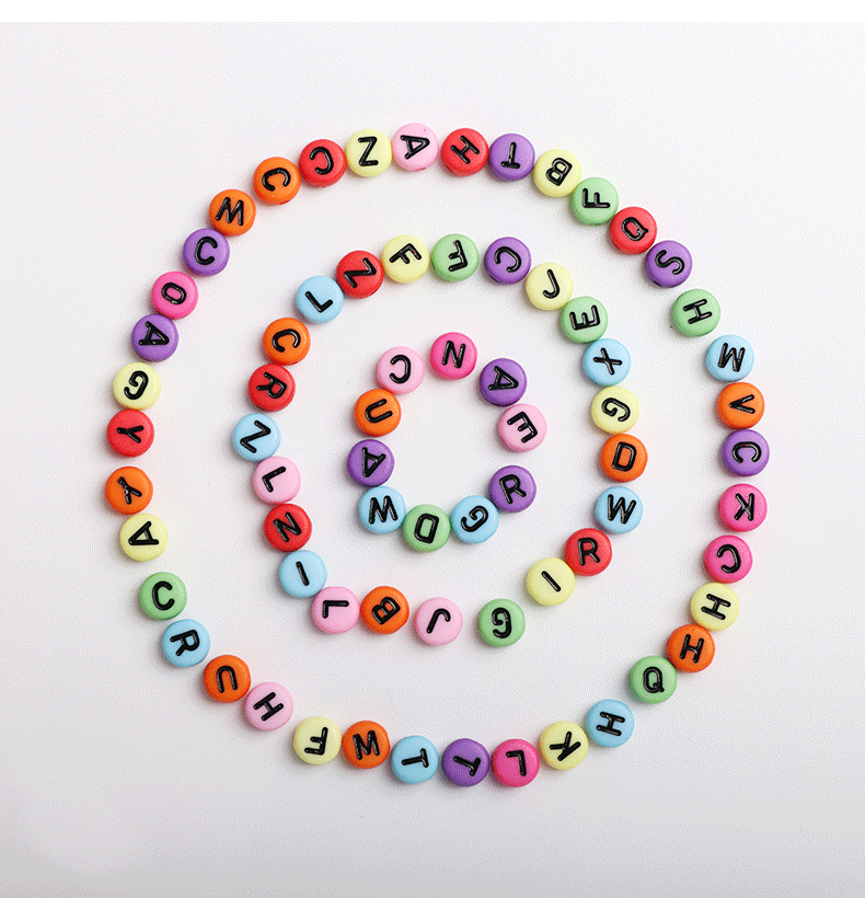 DIY Jewelry Accessories Classification 1 Piece Quantity 1 Piece 4 * 7mm Arylic Letter DIY Jewelry Accessories Beads