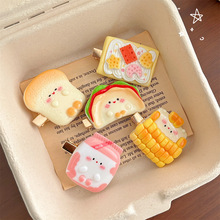 创意仿真食物鸭嘴夹趣味搞怪个性发夹发饰网红一元摆摊发饰头饰