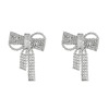 Zirconium with bow, earrings, crystal for bride, Korean style