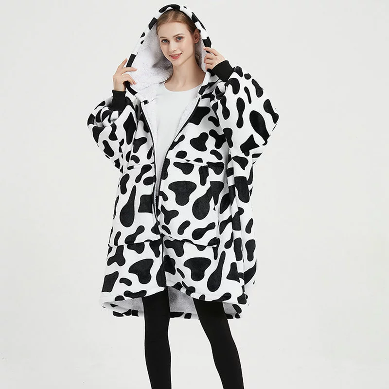Flannel pijama with hood for beloved, Amazon, increased thickness, plus size, 2023 collection