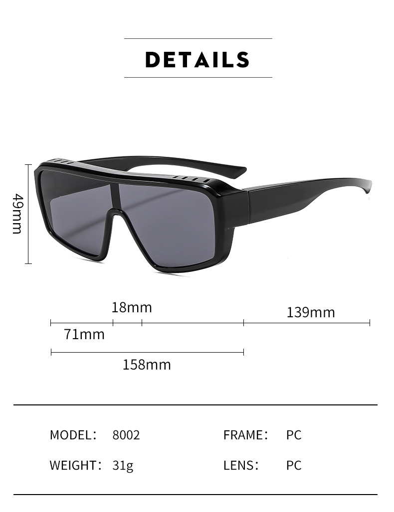 Lunettes de soleil homme à monture carrée, contour d'oreille, verres à protection UV, style rétro, monture noire en métal, unisexe_voghion.com