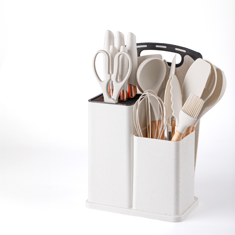 Juego de cuchillos de cocina de silicona Juego de 19 piezas Cuchillo de cuchara Cuchillo de fruta Cuchillo de cocina Accesorios para bebés Herramientas de cocina para el hogar