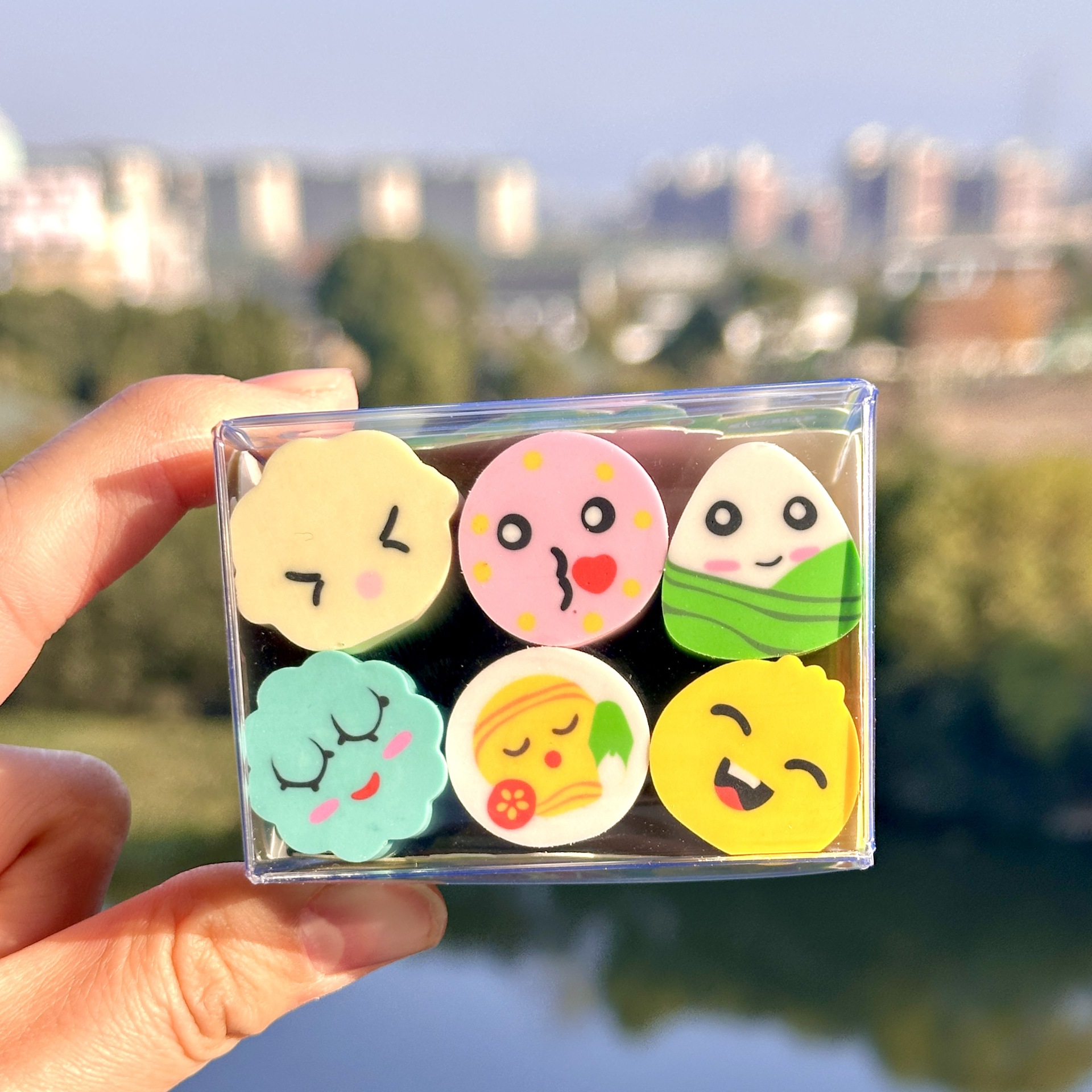 Chihao Eraser creativo dibujos animados encantadores cortes de comida de goma de banda de música de papelería premios