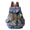 Ethnic rabbit, backpack for leisure, retro purse with animals, capacious bag, ethnic style, drawstring