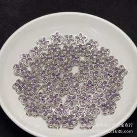 天然紫水晶五花瓣魔盒颜色漂亮晶体通透佩戴效果极佳DIY饰品通孔