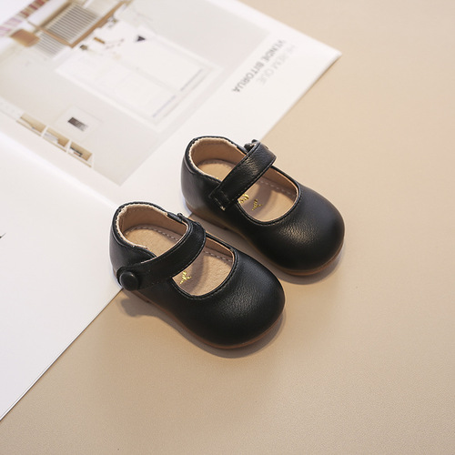 Baby Princess Shoes Children's Soft Soled Shoes Spring and Autumn New Style Velcro Girls Casual Trendy Shoes Infant Small Leather Shoes