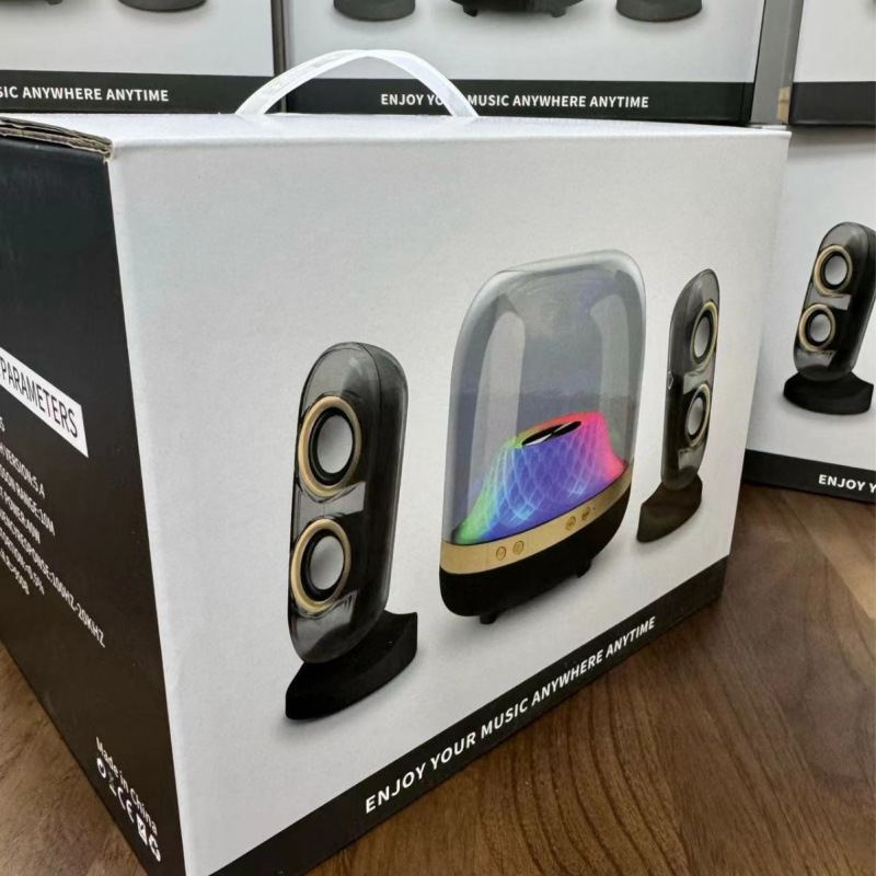 Liu Li 第 4 世代 Bluetooth スピーカー RGB ライト ガラス透明デスクトップコンピュータ高品質サブウーファーワイヤレスサウンド|undefined