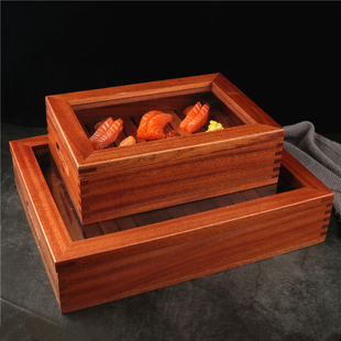J8 Wooden Box Ingredients Sushi Wooden Box Sashimi Barbecue Salmon Sashimi Sapele Display Box Presentation Other G3