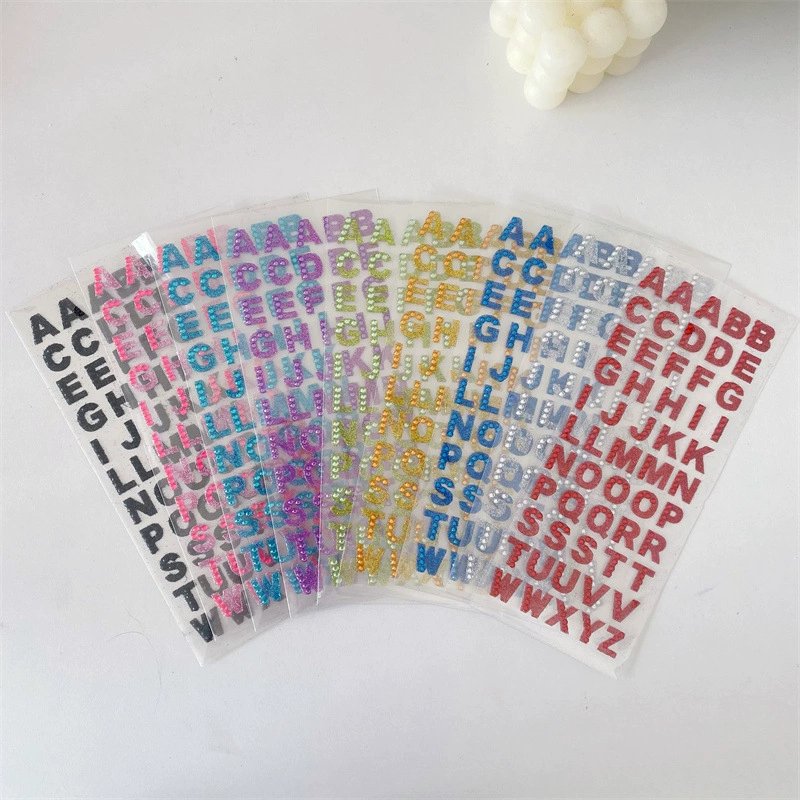 Цветные английские буквы наклейки конфеты для детей, чтобы узнать алмазные драгоценные камни наклейки ручной работы