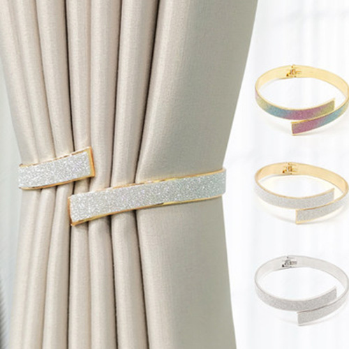 Creative new curtain straps pearl punch-free spring metal pearl curtain buckle curtain straps wholesale