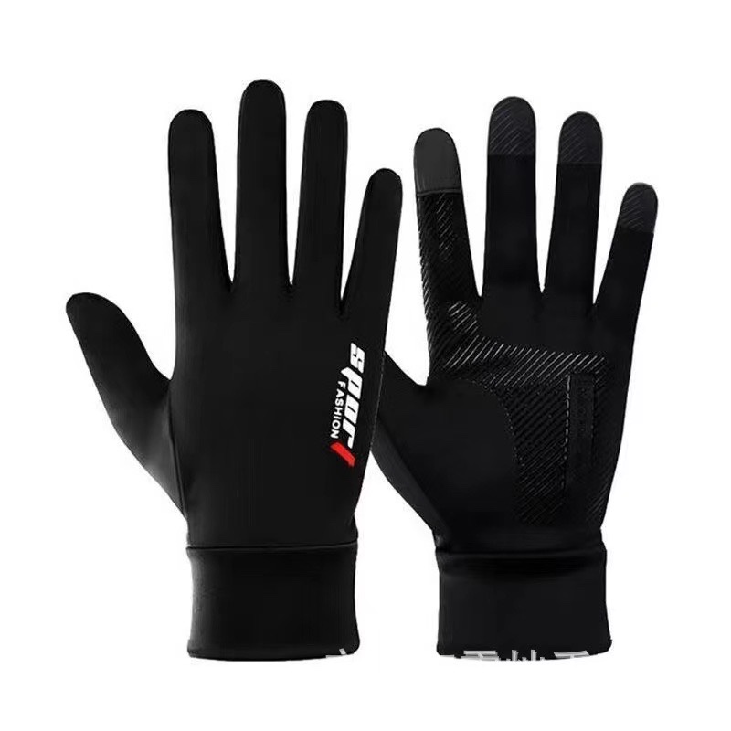 Summer silk breathable thin travel sports non-slip gloves