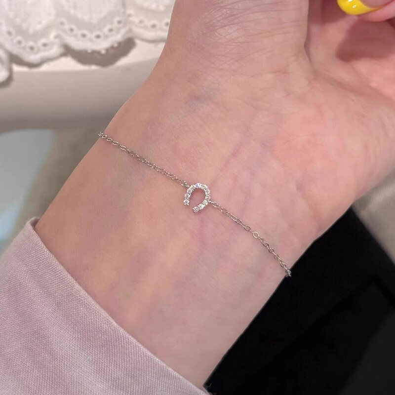 Korean Style Full-Encrusted U-Shaped Thin Bracelet for Women, Accessible Luxury Niche, Exquisite Summer Stacking, Simple and Fashionable Hand Jewelry Wholesale