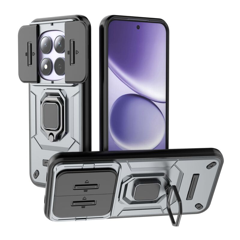 Suitable for Redmi Note15Pro Battle Bear Push Window Mobile Phone Case Two-In-One Anti-Fall Bracket Protective Case