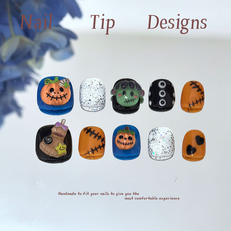 Pure Hand-made Children's Wear Armor Halloween Series Nail Accessories Funny Resin Ghost Nails Hand-worn Armor Pure Hand-made Children's Wear Armor Halloween Series Nail Accessories Funny Resin Ghost Nails Hand-worn Armor