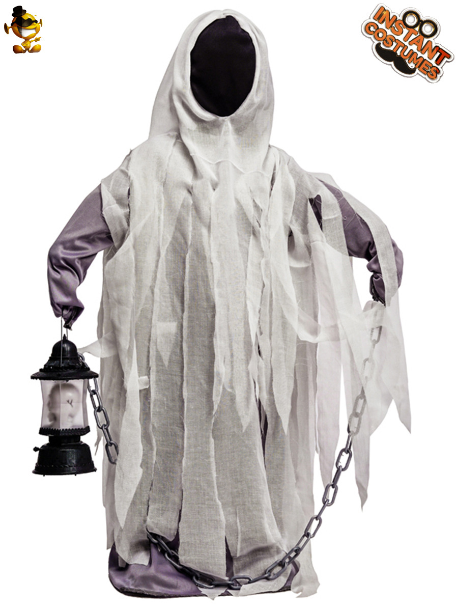 Pequeño macho linterna fantasma Cosplay traje Halloween fiesta traje cos fantasma traje alma barquero image 3
