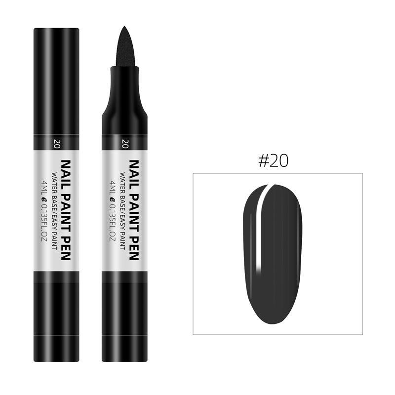 Nuevo producto transfronterizo Lápiz de pintura de esmalte de uñas de 24 colores Lápiz de pintura 3D Lápiz de pintura de uñas de punto a base de agua Lápiz de esmalte de uñas inodoro