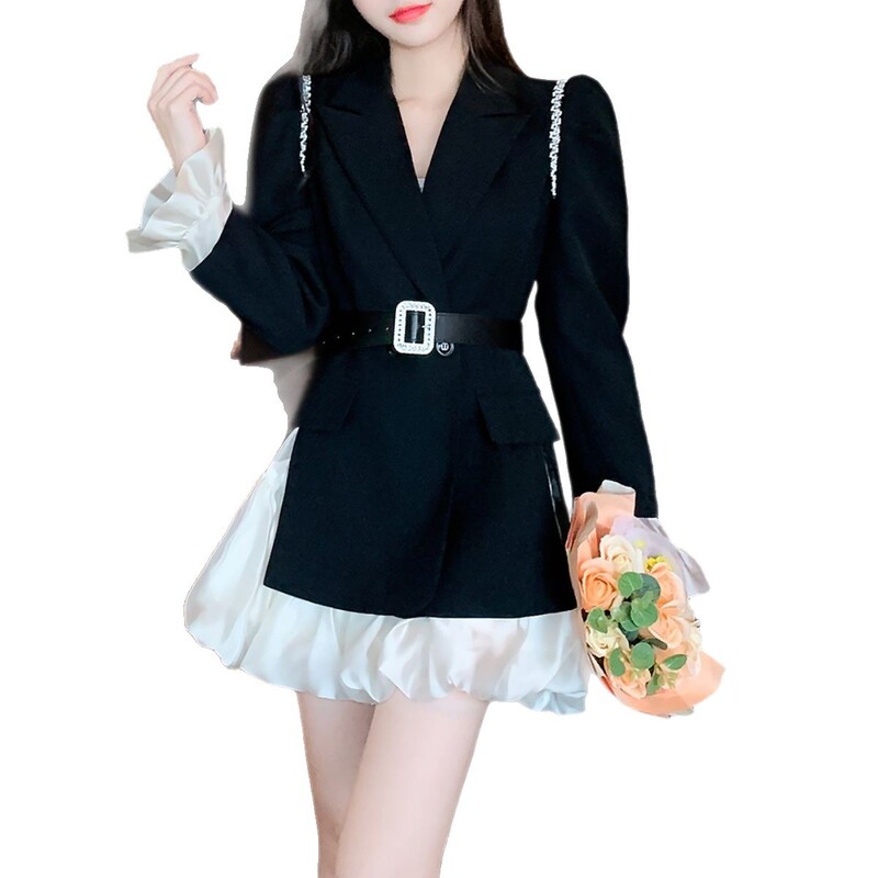 气质名媛小香风西装套装女2025新款春秋高级感小个子蓬蓬裙两件套|undefined