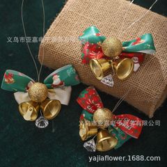 圣诞节圣诞领蝴蝶结小铃铛挂件 圣诞树挂饰配件diy材料拍摄道具