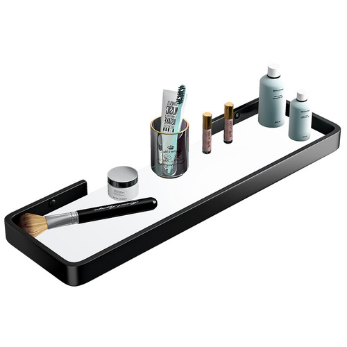 No punching bathroom shelves wall bathroom toilet washbasin cosmetics glass mirror front storage