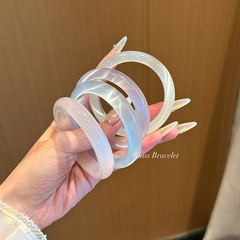 清冷感氷透白月光新中国式猫眼瑠璃ブレスレット国風高級感ピンクお嬢さんプレゼント