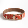 New color!Aminge's new pet loop old flower dog collar PU metal buckle dog collar