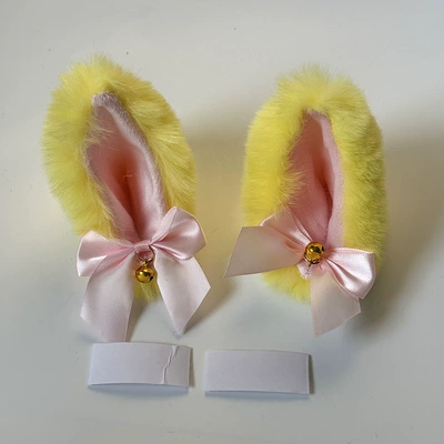 Source factory cat ear helmet Motosiklet dəbilqələri - cat-ear-pink-bow-1-pair-yellow