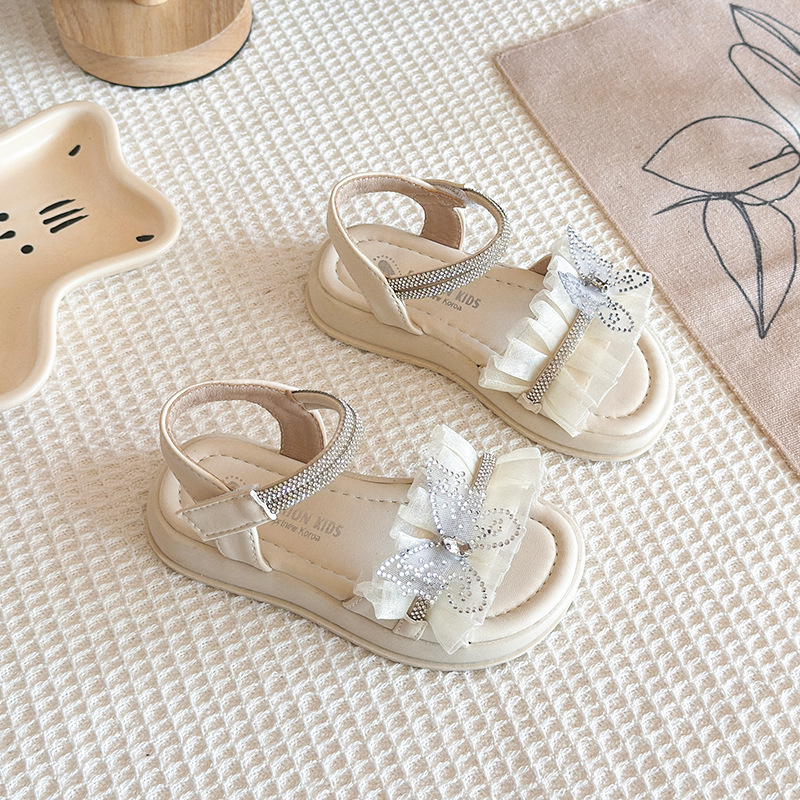 Sandalias de mariposa para niñas 2026 primavera y verano nuevo estilo de moda infantil de encaje versátil zapatos de princesa frescos image 3