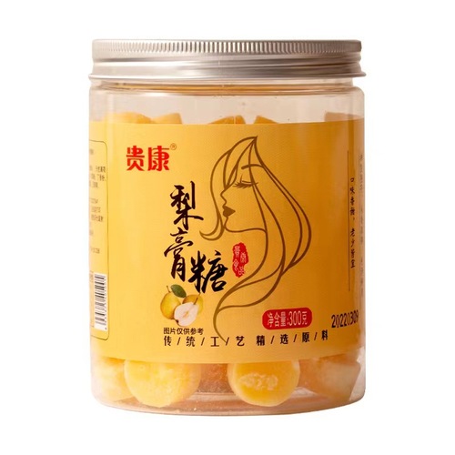 Hundred-Grass Autumn Pear Paste Candy, 300g Can — Pear Paste Candy with Fritillaria Bulb, a Refreshing Mint-flavored Internet-Famous Snack Available for Drop Shipping