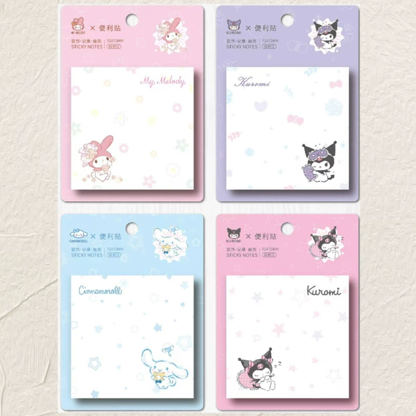 Square post-it notes-cute elves (1 set of 4, 24 in a box)