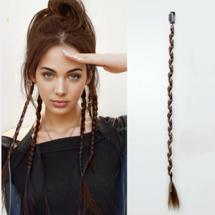Pinduoduo Cross-border Supply Wig Women's Imitation Braid Buckle Boxing Braid European and American Fashion Fish Bone Dirty Braid Hair Fixtures