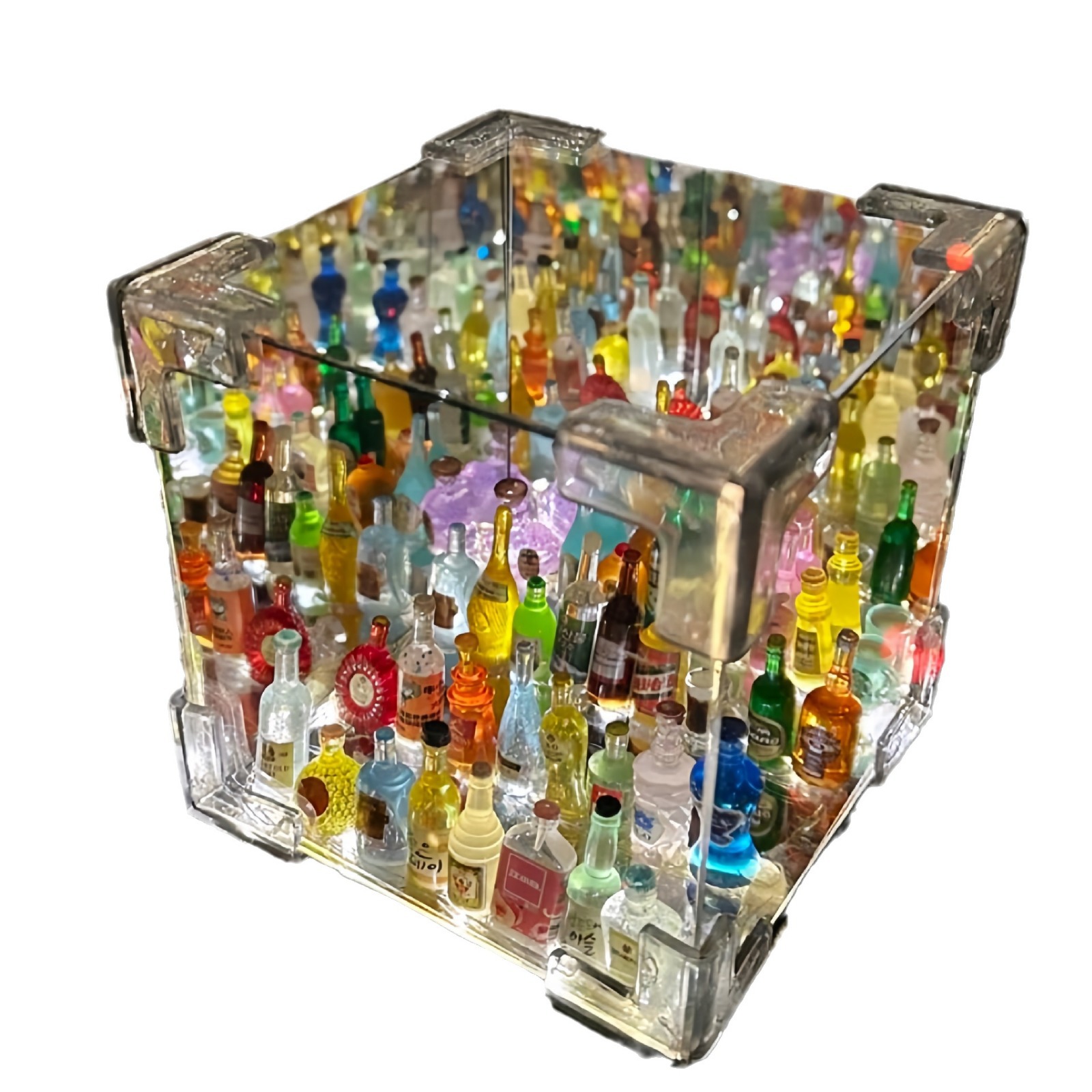 Botella de vino Cubo de Rubik Luz de noche Espejo Paquete de material de bricolaje hecho a mano Regalo creativo Regalo de cumpleaños 520 para amigos y amigas