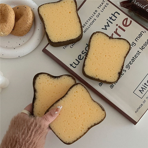 ins Japanese cute toast bread dish towel sponge rag cleaning sponge scouring pad kitchen rag