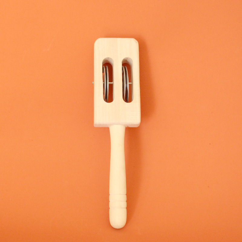 Traqueteo de madera original instrumento musical para niños cuatro-Horquilla de placa de campana juguete de madera para niños instrumento musical juguete de madera para niños. 05