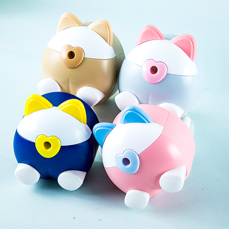 Happy 7826PP lindo mascota lindo sacapuntas Sacapuntas de lápiz de manivela de los niños sacapuntas automático de la pluma papelería del estudiante
