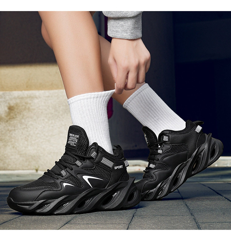 Giày thể thao nam cỡ lớn đế dày tăng chiều cao, thân lưới thoáng khí, kiểu dad shoes chạy bộ — 2607 màu đen, 2607 đen trắng xám, 2607, màu đen, trắng và đỏ chi tiết 25