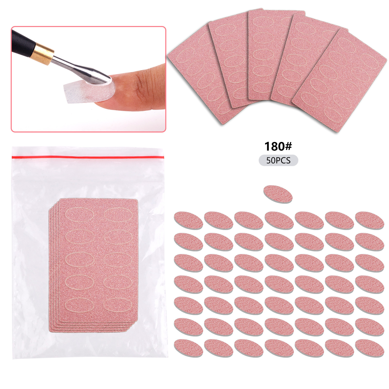 Transfronterizo nueva manicura de doble cabeza de acero Bevel empuje grande de acero inoxidable redondo curvado boca peeling herramienta removedor de uñas image 23