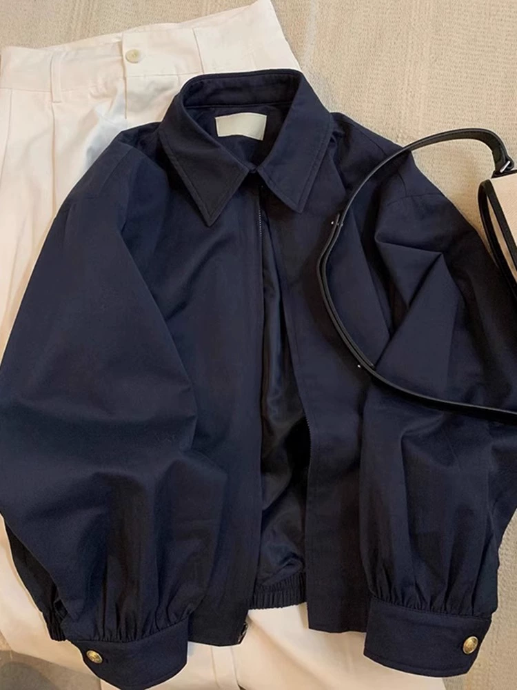 Малая синяя осенняя куртка для отдыха, для подростков, стиль Chanel