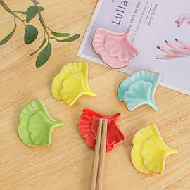 描金银杏叶筷架