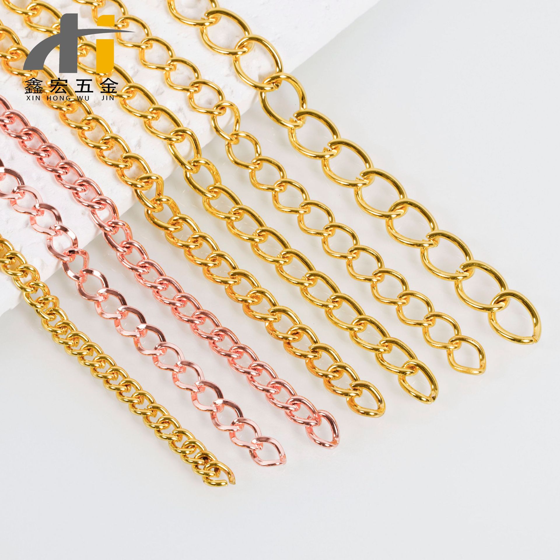 Iron DIY Decorative Chain Clothing Bracelet Necklace Gold-Plated Loose Chain Metal Chain Accessories Frosted Button Chain Frosted Iron Chain