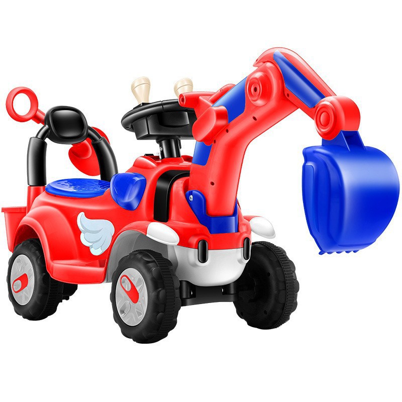 Nueva excavadora eléctrica para niños con varilla de empuje, carro de ingeniería para bebés de 1 - 4 años de edad, gancho eléctrico completo image 6