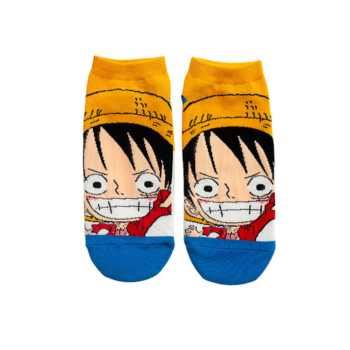 Korean ins cartoon anime One Piece socks spring and summer cotton socks men and women low cut shallow mouth invisible socks boat socks