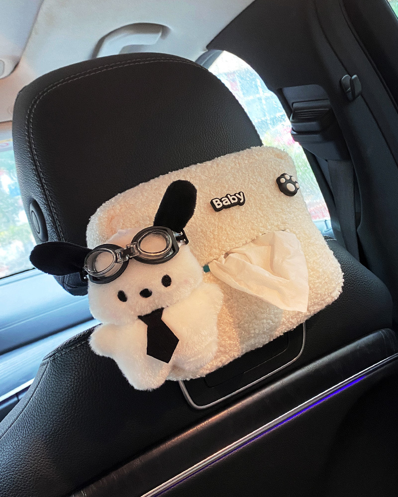 Caja de toallas para automóviles lindas muñecas de dibujos animados red panda rojo toallas para automóviles alquileres de automóviles interior caja de toallas para sombrillas