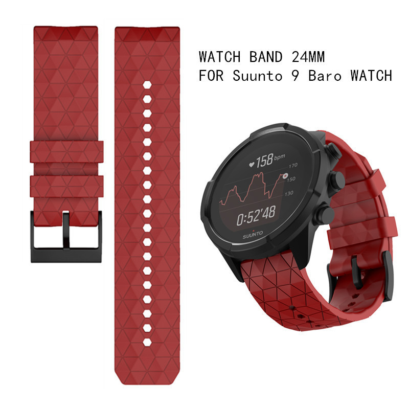 Suitable for Suunto 9 Sports Silicone Watch Strap, Compatible with Suunto 9 Baro/7 Silicone Watch Strap